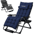 thumbnail image 4 of Amopatio Oversized Zero Gravity Chair 29 XL Patio Reclining Chair with Cushion, Outdoor Folding Adjustable Recliner with Cup Holder, Foot Rest & Padded Headrest, Support 500LB, 4 of 6