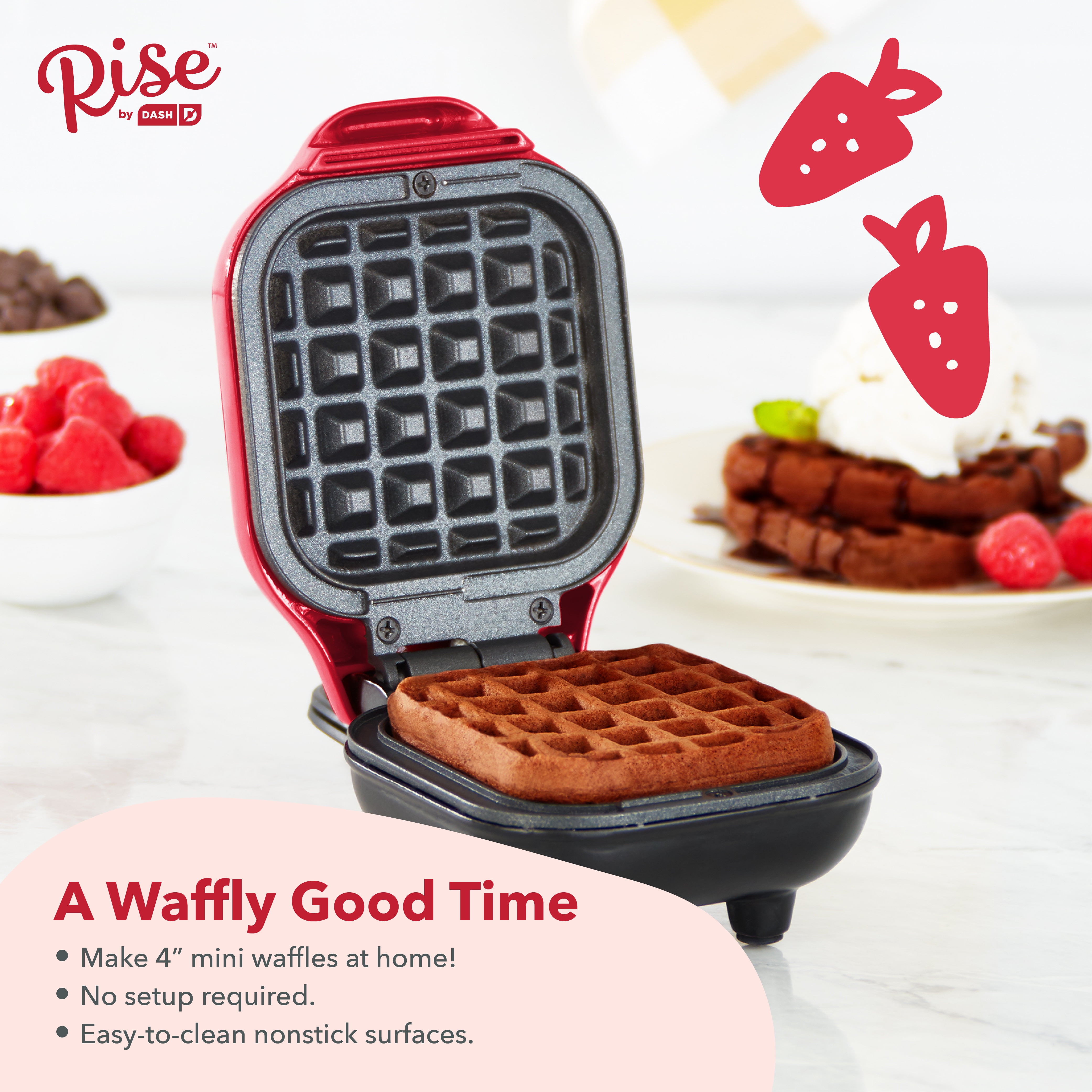 Dash Red Mini Nonstick Waffle Maker - World Market