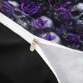thumbnail image 4 of Homewish Halloween Horror Skull Twin Duvet Cover,Goth Romantic Rose Twin Bedding,Purple,Black Reversible,2 Pieces,1 Duvet Cover and 1 Pillowcase, 4 of 6