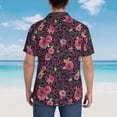 thumbnail image 3 of Lsque Rose Mix Leopard 2 pattern Hawaiian Shirt for Men, Unisex Summer Beach Casual Short Sleeve Button Down Shirts-XX-Large, 3 of 9