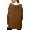 thumbnail image 5 of UTSJKR Oversized Hoodies for Women V Neck Half Zip Womens Sweatshirts Fall Pullover 2026 Winter Outfits Fashion Y2k Clothes Brown M, 5 of 7