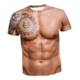 thumbnail image 1 of Funny Men' T Shirt Short Sleeve Strongman Abdominal Tops, 1 of 7