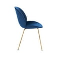 thumbnail image 2 of Chaise Claire en Velours Bleu Doré, Ensemble de 2, 2 of 4