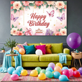 thumbnail image 5 of Yatrandify Decorative Design Happy Birthday Banner Floral Theme Gift Elements Butterfly Decorations for Birthday Party Celebration Indoor Decoration, 5 of 8
