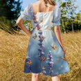 thumbnail image 3 of Lavender Short Sleeved Dress Summer Dresses Birthday Dress for Women Luxury 2025 Dress Party Night, 3 of 6