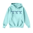 thumbnail image 7 of Women's Fashion Lightweight Long Sleeve Pullover with Pockets Preppy Graphic Hoodie with Bow Print for Fashion Looks,Blue,L, 7 of 7
