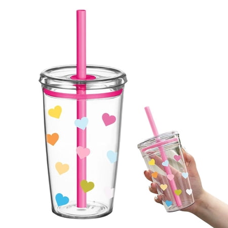 2026 Star Print Double-Wall Tumbler with Straw & Lid, Shatterproof Reusable Cup for Iced Coffee and More