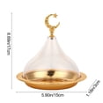thumbnail image 3 of Xecvkr Serving Platter Golden Vintage Dome Cake Tray Stainless Steel Base Acrylic Cover Home Party Wedding Dining Food Display Decorative 1 Piece Gold, 3 of 6
