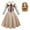 dress + wig, variant on KAWELL Khaki Costume for Girls Fancy Costumes Uniform Dress Halloween Outfit With Bow Sleeves Bag and Wigs