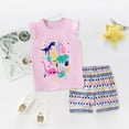 thumbnail image 4 of Hienoo Toddler Girls Sleeveless Cute Dinosaur Print Vest Shorts Set Summer 2Pcs Outfits, 4 of 7