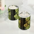 thumbnail image 2 of Yayeee 2 Pack Qtip Holder Bathroom Cotton Swab Canister with Lid Clear Dispenser Set, Green Flowers, 2 of 6