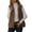 Khaki, variant on Women's Double Sided Fleece Vest, Zipper Front Sleeveless Jacket, Oversized Knit Cardigan, Side Pocket Layering Piece, Soft Plush Outerwear, Autumn Winter Warm Wear Beige L
