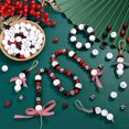 thumbnail image 4 of 80 piezas de cuentas de madera navideñas para manualidades, cuentas redondas a cuadros de búfalo para manualidades, cuentas espaciadoras sueltas pulidas de granja, cuentas de muñeco de nieve de, 4 of 7
