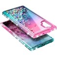 thumbnail image 5 of Nagebee Case for Samsung Galaxy Note 10 with Screen Protector (Soft Full Coverage), Sparkle Glitter Floating Flowing Liquid Bling [Ring Holder & Wrist Strap] Women Girls Cute Case (Pink/Aqua), 5 of 6
