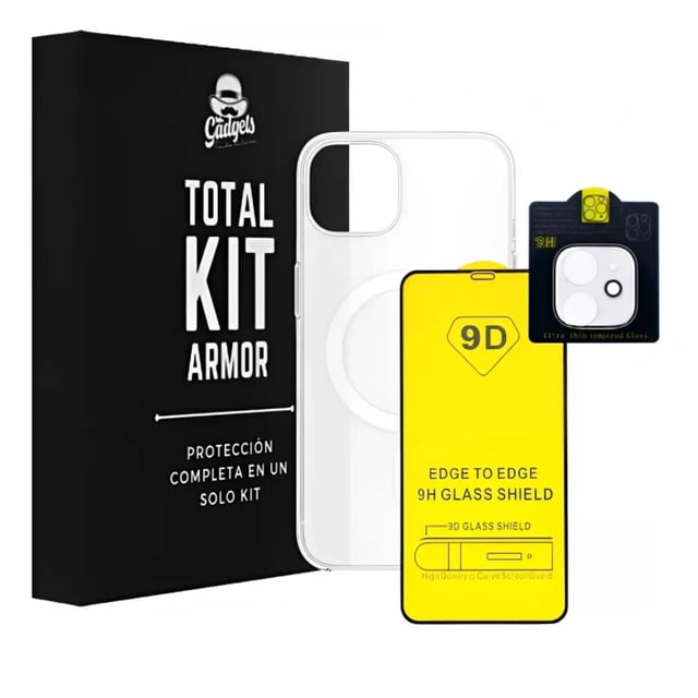 Vidrio Templado Mica+ Funda Iphone 12+ Mica Cámara Para iPhone Magsafe Kit Armor MR. GADGETS