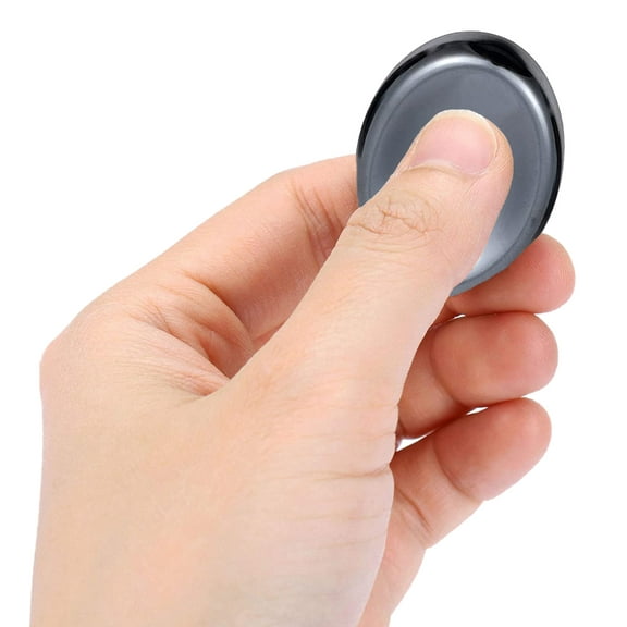 YONGMAN 2Pcs Thumb Polished Worry Stone Healing Hematite Crystal Pocket Palm Stone Worry Stones for Anxiety Stress Relief