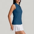 thumbnail image 5 of Hearthz Women's Sleeveless Golf Polo Shirts Quarter Zip Collared Womens Shirts Quick Dry Workout Tennis Woman Polo Shirt, 5 of 8