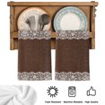 thumbnail image 5 of Brown Shabby Chic Kitchen Towels Set of 2, Lace Border Romantic Absorbent Dish Towels for Kitchen, Microfiber Hand Towel, Quick Drying Tea Towel for Cleaning Decorative Dishcloths, 5 of 7