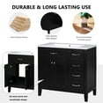 thumbnail image 2 of Soges 36" Bathroom Vanity with Sink Combo, Solid Wood Bathroom Makeup Cabinet with Door, Adjustable Shelf and 5 Drawers, Free Standing Single Basin Vanity Set, Durable & Easy to Clean, Black, 2 of 7