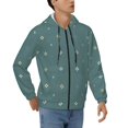 thumbnail image 4 of Zip Up Hoodies for Men - Lattice Pattern No.909 Long Sleeve Comfrt Men'S Fashion Hoodies & Sweatshirts, Jackets for Men Hoodies Pullover Clothing Clothes with Pouch, 4 of 5