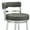 Gray and Stainless, variant on Madrid Bar Stool 30" Seat Height Swivel with Brushed Stainless Steel and Gray Faux Leather