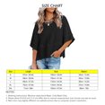 thumbnail image 4 of Camiseta informal de Color puro para mujer, Top de verano con cuello redondo, mangas 3/4 acampanadas, holgadas, 4 of 6
