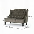thumbnail image 2 of Modern Velvet Loveseat 50.25"W x 34.00"D x 38.50"H with High-back and Turned Legs, 2 of 11