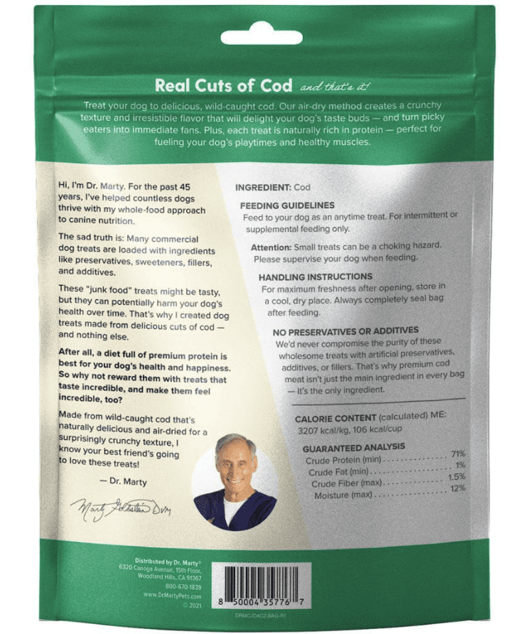 Dr. Marty Cod Cracklers Freeze Dried Cod Dog Treats, 4-oz (2 Pack)