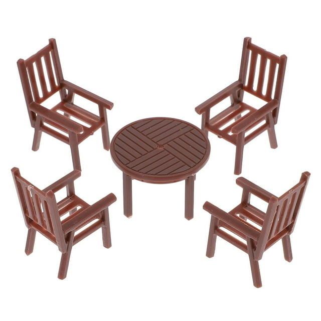 Shisuyan 1 Ensemble de Meubles Miniatures pour Maison de Poupée Ensemble de Meubles Miniatures Chaise et Table de Maison de Poupée Ensemble de Meubles Miniatures pour Maison de Poupée Sculpture de Bureau et Chaise de Maison de Poupée