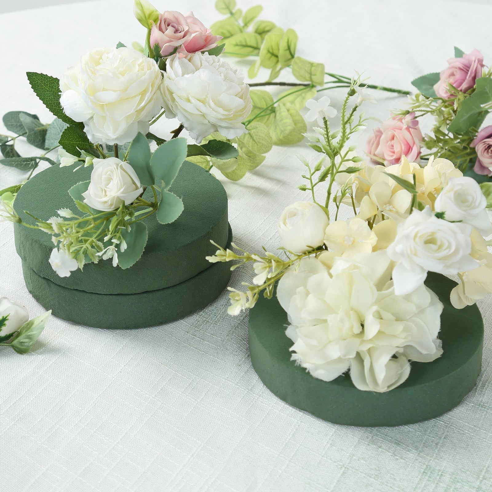 BalsaCircle 6 Green 6 in Round Floral Foam Blocks for Fresh Flowers for Fresh Flowers Wedding Party Events Home Crafts Centerpieces Decorations Supplies