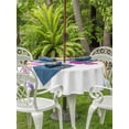 thumbnail image 4 of Outdoor Tablecloth with Umbrella Hole Zipper Pink Flowers Round Tablecloth 60" Waterproof Outside Table Cloth Spring Floral Elegant Pastoral Watercolor Patio Table Cover Tablecloths for Picnic Party, 4 of 8