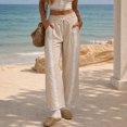 thumbnail image 6 of Women'S Printed Wide Leg Athletic Pants Elastic High Waist With Drawstring Loose Fit Striped Side Casual Joggers With Pockets, 6 of 6