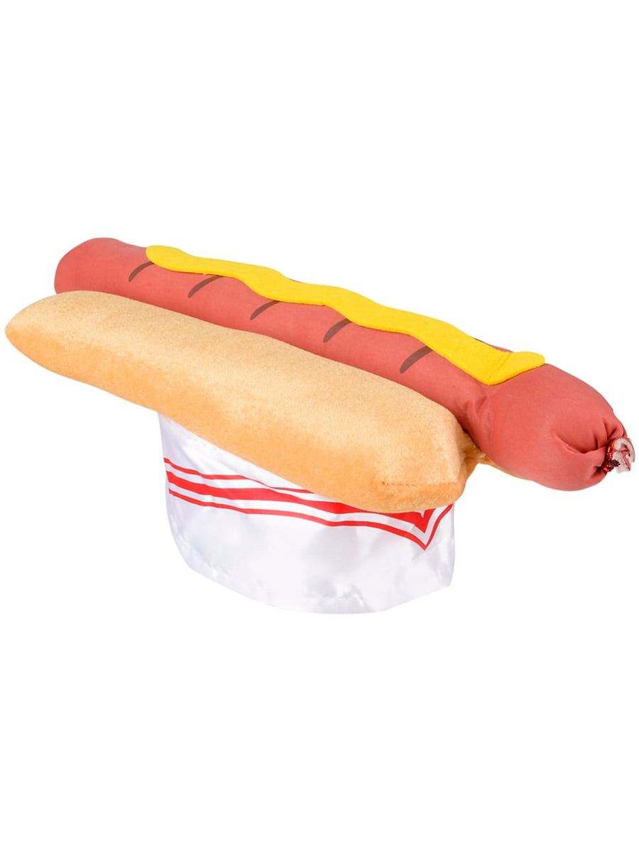 RI Novelty Adult's Plush Hotdog Vendor Hat Costume Accessory