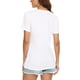 thumbnail image 3 of Camiseta Lunivop para mujer, cuello en V, manga corta, casual, blanca, L, 3 of 4