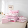 thumbnail image 6 of jejeloiu Cute Bow Tie 7-Piece Twin Bedding Sets,Pink Bowknot Pattern Bedding Comforter Set For Kids Reversible, 6 of 8