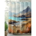 thumbnail image 2 of Natural Landscape Shower Curtain, Mountain Cloud and River Waterproof Shower Curtain Set with 12 Hooks Lightweight Washable Fabric Shower Curtains for Bathroom 48x72 Inches, 2 of 6