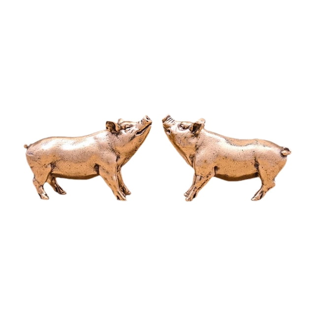 2 figuras de latón, esculturas de animales, decoración Feng Shui de metal, adornos de mesa para festivales, centros de mesa, escritorios y oficinas.