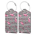 thumbnail image 5 of Rocae Flamingos for Leather Luggage Baggage Tags ID Label Privacy Cover ID Label with Stainless Steel Loop and Address Card, 5 of 5