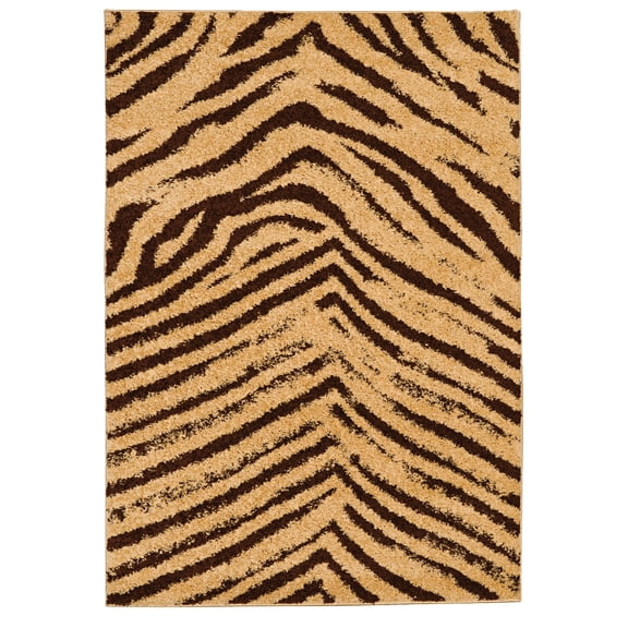 Moroccan Sahara Camel Rug 5x7 Modern Frieze Shag Neutral Geometric Design