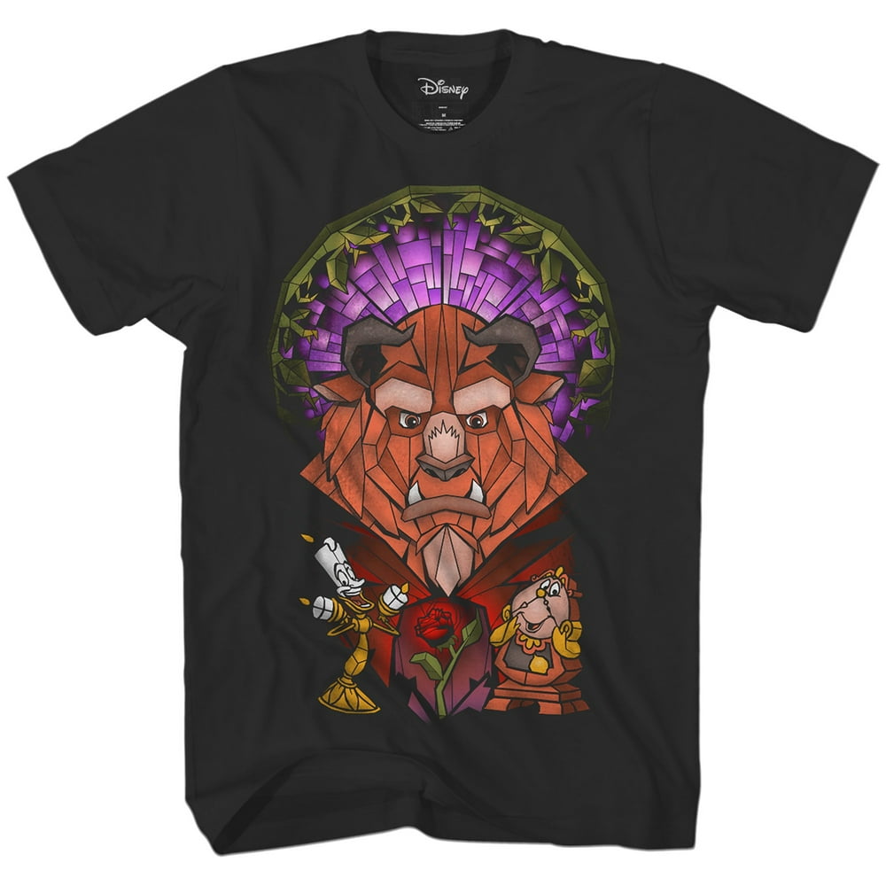 Disney Disney Beauty and The Beast Stained Glass Belle Adult Mens Tee
