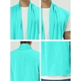 thumbnail image 6 of INSPIRE CHIC Men's Vest Open Front Asymetric Hem Sleeveless Cardigan Vest 46 Light Blue, 6 of 8