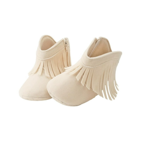 Baby Girls and Boys Crib Fleece Sherpa Snap Booties with Slip-Resistant Soles for Infant and Toddler, 0-18 Months Beige 12-18 Months