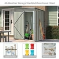 thumbnail image 3 of Topcobe 5ft W x 3ft L Garden Shed, Outdoor Storage Shed, Corrosion Resistant Metal Garden Shed with Locking Door, Gray, 3 of 16