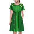 thumbnail image 1 of Balery St Patrick's day Vestidos sueltos de manga corta para mujer, vestidos de verano 2025, vestidos casuales de corte A con vuelo., 1 of 6