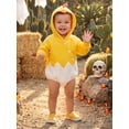 thumbnail image 4 of RUINIXCW Newborn Baby Girl Boy Chick Costume Infant Halloween Easter Outfit Spring Fall Winter Clothes Chicken Romper Long Sleeve Hooded Jumpsuit, 4 of 10