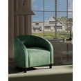 thumbnail image 3 of Accent Chair Velvet Club Chair Comfy Armrest Upholstered Barrel Chair with Soft Padded Seat for Living Room Bedroom Study Waiting Room(Retro Green), 3 of 5
