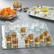 Crystal Clear Shot Glass Checkers Bar Game Set by Jay Import