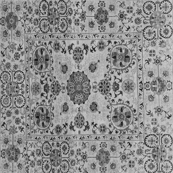 Ahgly Company Indoor Square Oriental Gray Modern Area Rugs, 3' Square