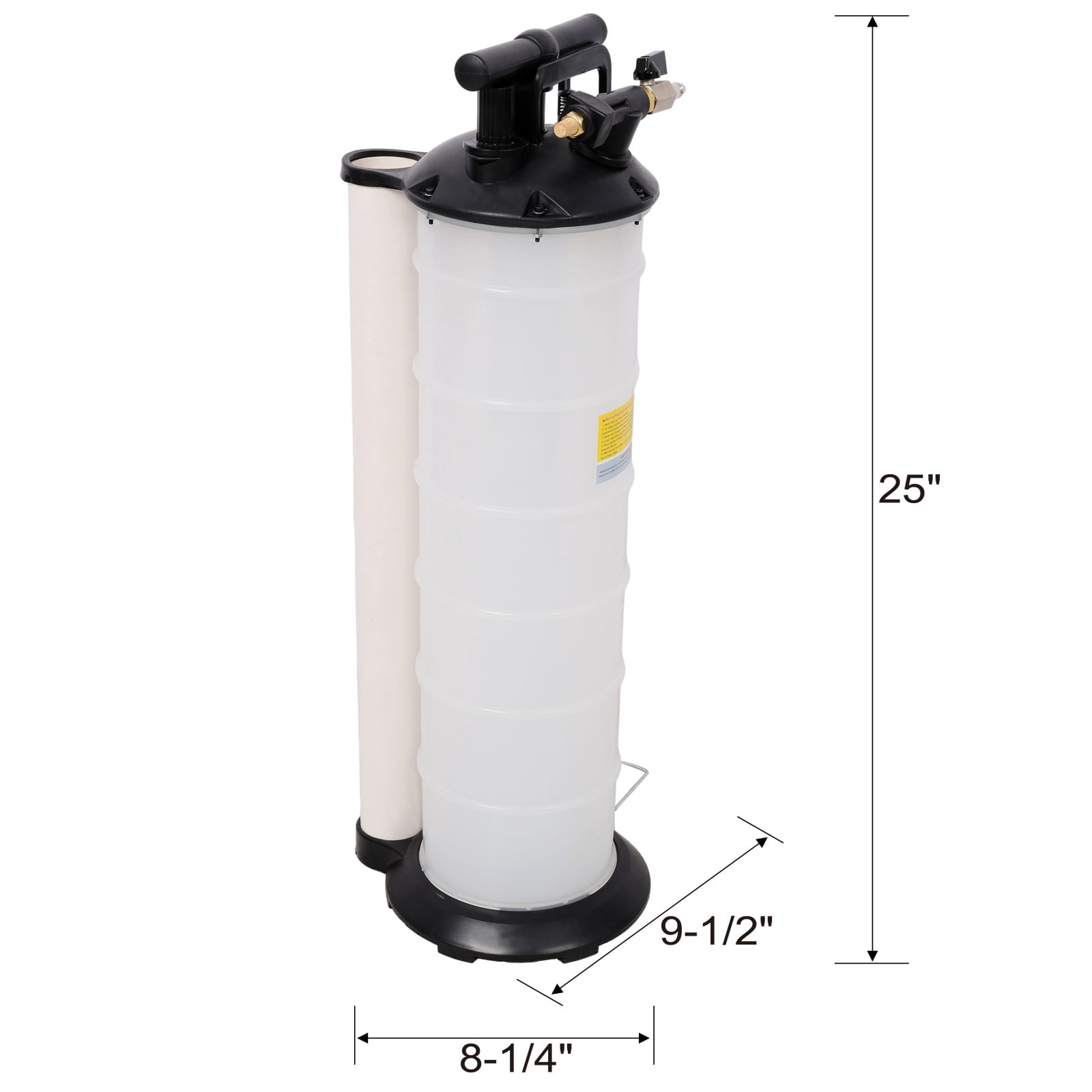 7L Pneumatic/Manual Oil Extractor Pump, Dual Mode Fluid Evacuator for Engine Oil, Transmission & Brake Fluid