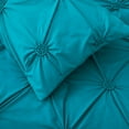thumbnail image 7 of SLEEPBELLA 3pcs Luxury Ruched Floral Pintuck Comforter Sets, Soft Microfiber Inner Fill Down Alternative Shabby Chic Bedding Set, (Teal) Queen, 7 of 7